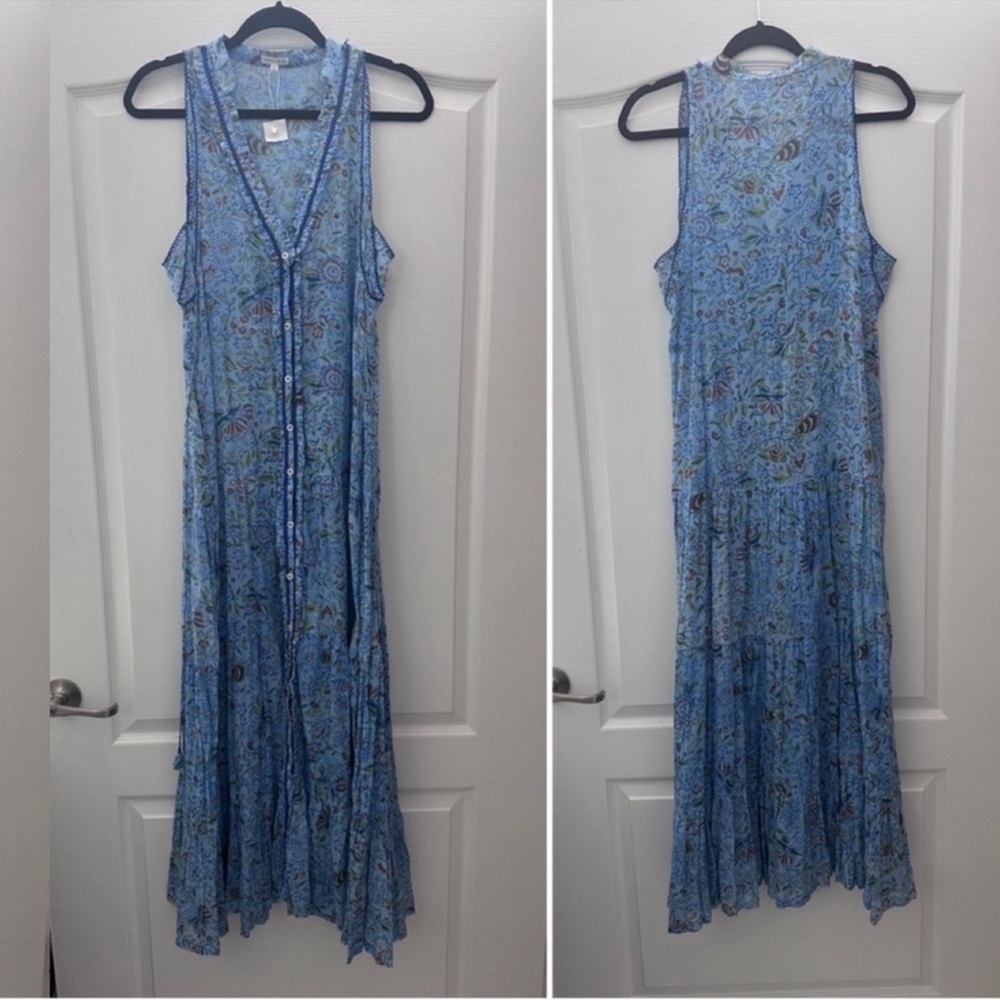 Poupette st Barth Nana blue print maxi dress S - Picture 3 of 5